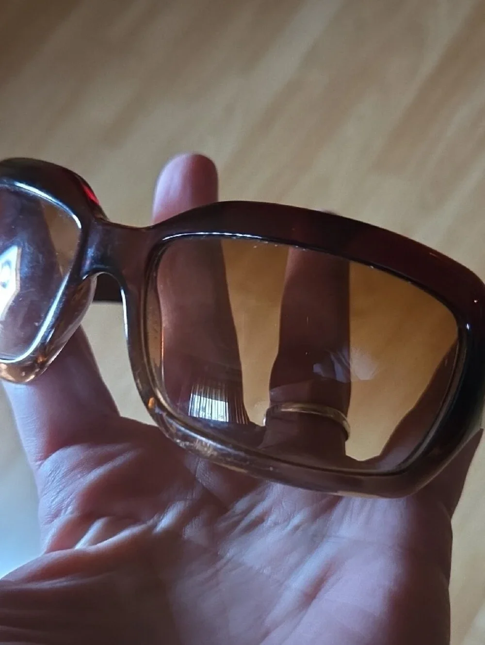 Women's Brown Gradient Sunglasses with Silver Accent